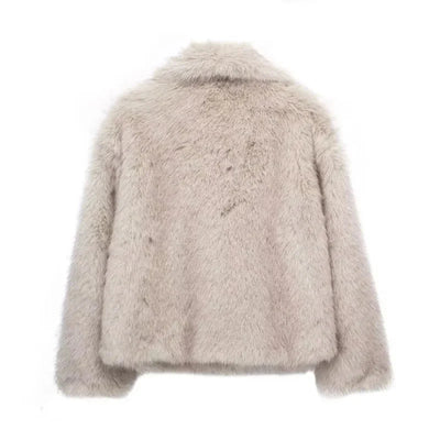 Kunstpelzjacke | Kurz | Kunstpelz | Flauschige Kunstpelzjacke | Winterjacke für Damen