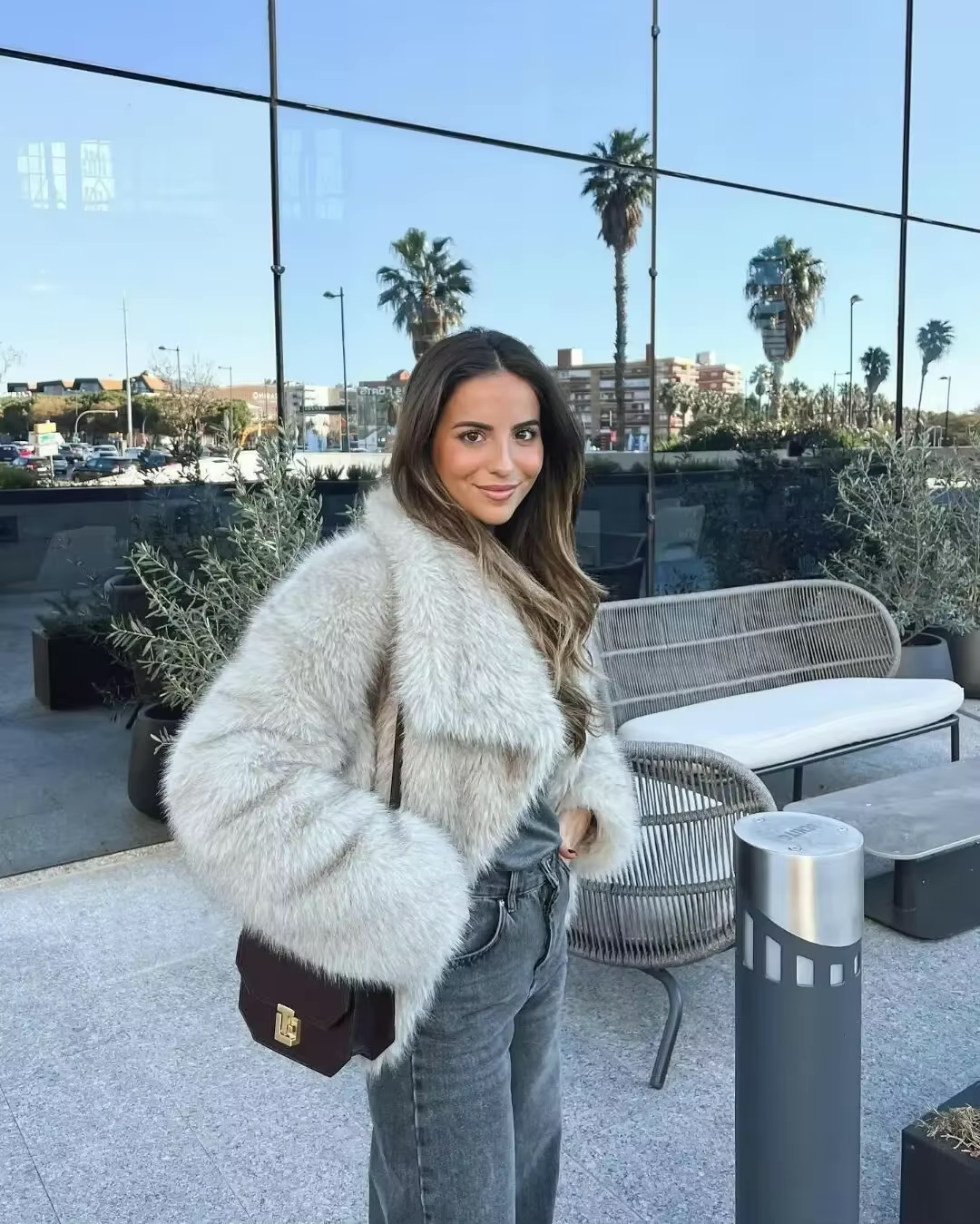 Kunstpelzjacke – kurz – warm – Kunstpelzmantel – Wintermäntel und -jacken für Damen