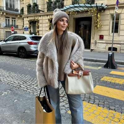 Kunstpelzjacke – kurz – warm – Kunstpelzmantel – Wintermäntel und -jacken für Damen