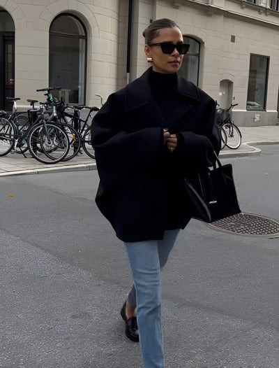 Kurzer Wollmantel | Einreihig | Oversized | Winter Trenchcoat | Damenbekleidung