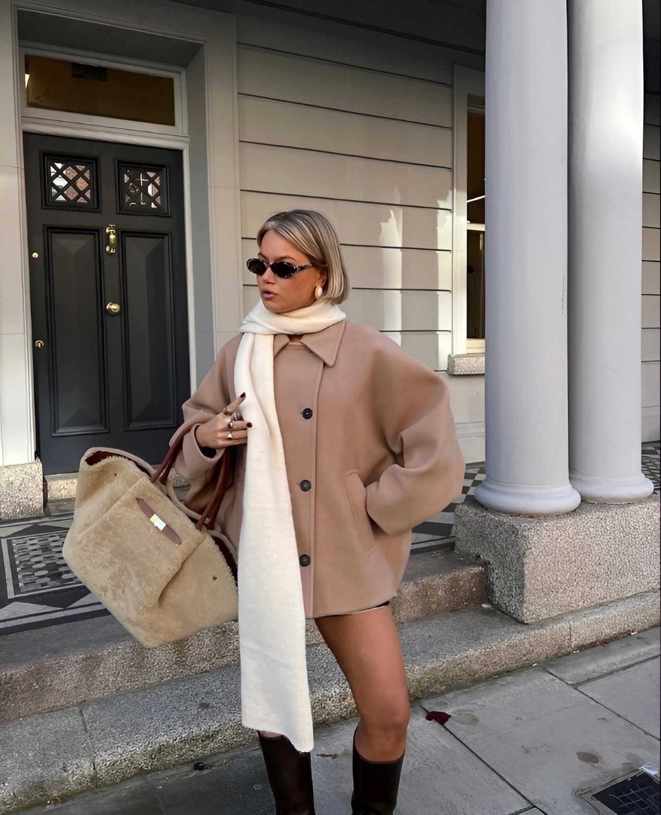 Kurzer Wollmantel | Einreihig | Oversized | Winter Trenchcoat | Damenbekleidung