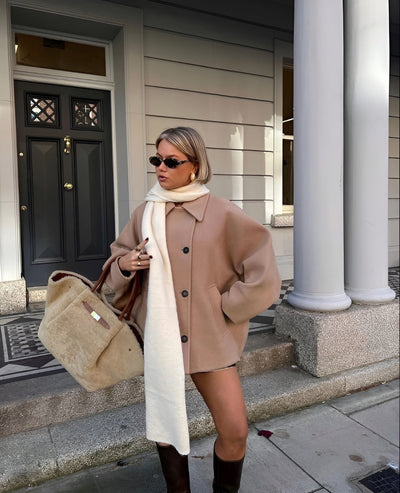 Kurzer Wollmantel | Einreihig | Oversized | Winter Trenchcoat | Damenbekleidung