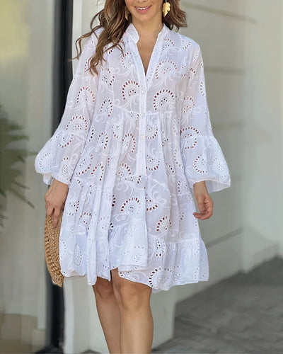 Bequeme Sommerkleid mit Kragen und V-Ausschnitt – Sarah