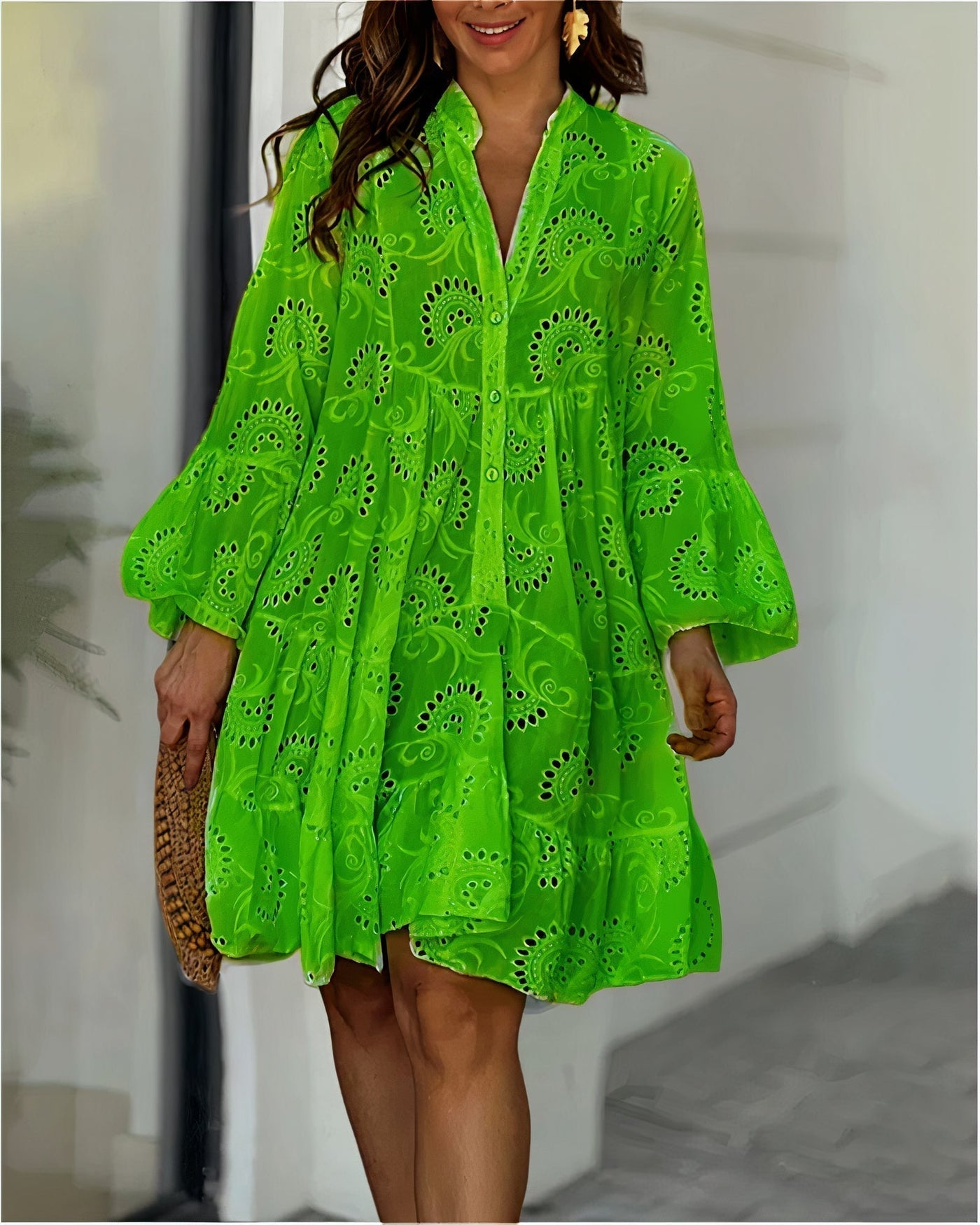 Bequeme Sommerkleid mit Kragen und V-Ausschnitt – Sarah