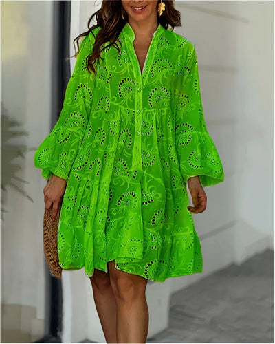 Bequeme Sommerkleid mit Kragen und V-Ausschnitt – Sarah