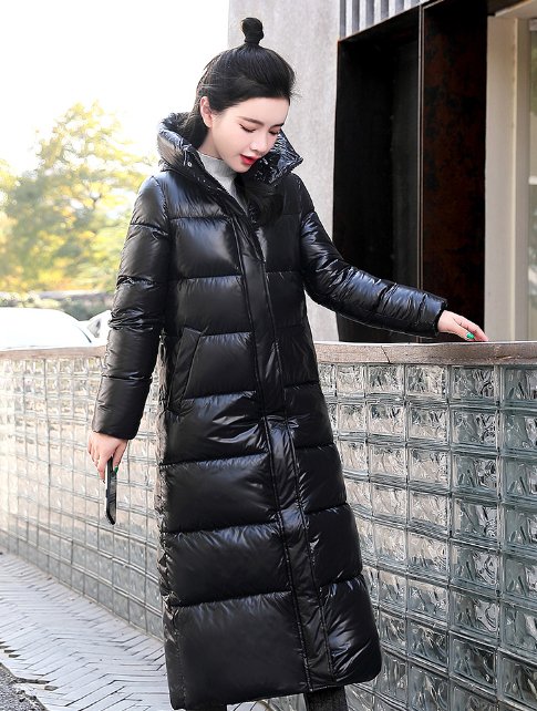Lange Daunenjacke – Warm – Mit Kapuze – Daunenjacke – Langer Wintermantel für Damen