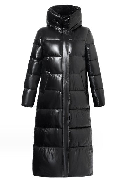 Lange Daunenjacke – Warm – Mit Kapuze – Daunenjacke – Langer Wintermantel für Damen