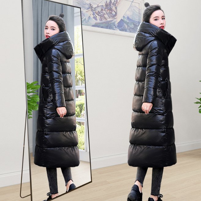 Lange Daunenjacke – Warm – Mit Kapuze – Daunenjacke – Langer Wintermantel für Damen