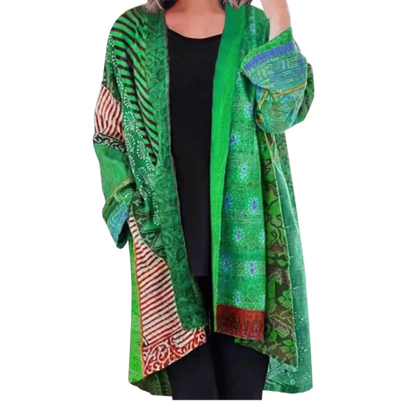 Lange Strickjacke | Bunt | Offene Vorderseite | Übergroße Strickjacke | Damenbekleidung