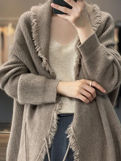 Lange Strickjacke | Warm | Offene Vorderseite | Strickjacke | Damenbekleidung