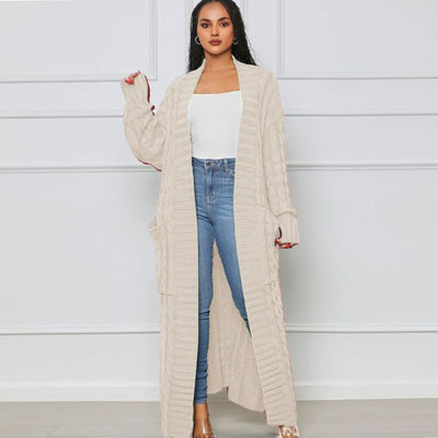 Lange Strickjacke – offen – übergroß – Strickjacke – Damenjacke