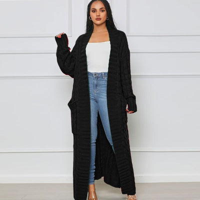 Lange Strickjacke – offen – übergroß – Strickjacke – Damenjacke