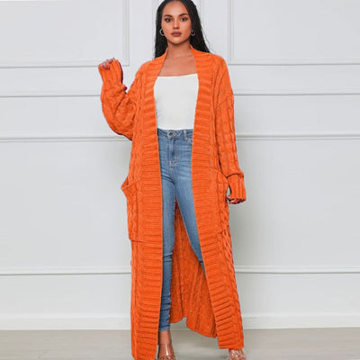 Lange Strickjacke – offen – übergroß – Strickjacke – Damenjacke
