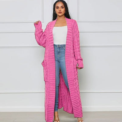 Lange Strickjacke – offen – übergroß – Strickjacke – Damenjacke