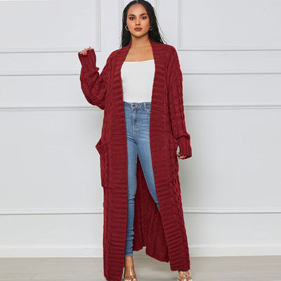 Lange Strickjacke – offen – übergroß – Strickjacke – Damenjacke