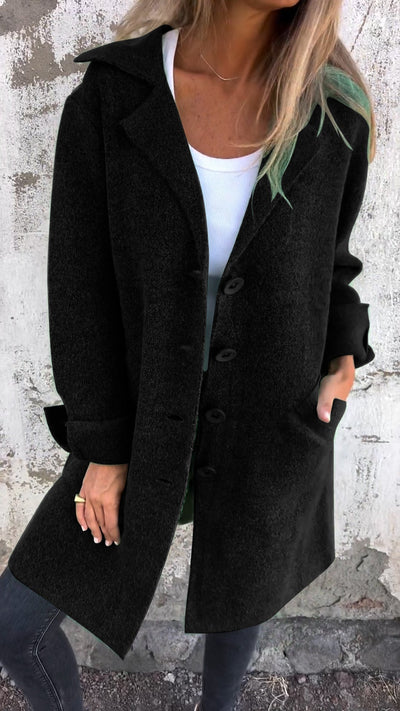 Langer Mantel – zum Zuknöpfen – Herbst –  Strickjacke – Damenjacken