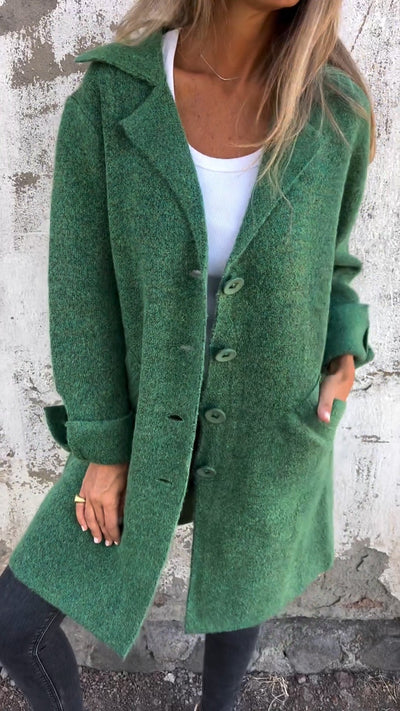 Langer Mantel – zum Zuknöpfen – Herbst –  Strickjacke – Damenjacken