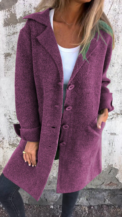 Langer Mantel – zum Zuknöpfen – Herbst –  Strickjacke – Damenjacken