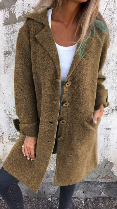 Langer Mantel – zum Zuknöpfen – Herbst –  Strickjacke – Damenjacken