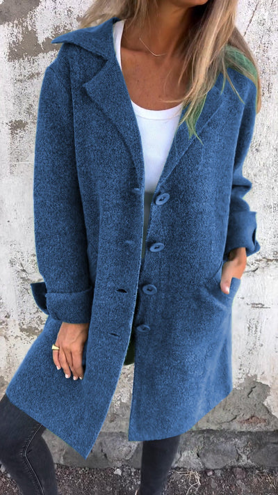 Langer Mantel – zum Zuknöpfen – Herbst –  Strickjacke – Damenjacken