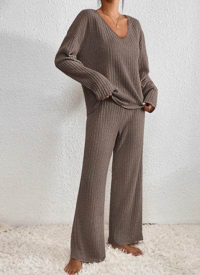 Lounge-Set | Gemütlich | Gerippt | Zweiteiler aus Strick | Loungewear für Damen