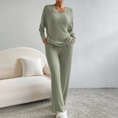 Lounge-Set | Gemütlich | Gerippt | Zweiteiler aus Strick | Loungewear für Damen