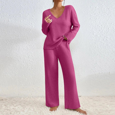 Lounge-Set | Gemütlich | Gerippt | Zweiteiler aus Strick | Loungewear für Damen