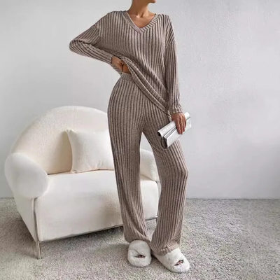 Lounge-Set | Gemütlich | Gerippt | Zweiteiler aus Strick | Loungewear für Damen