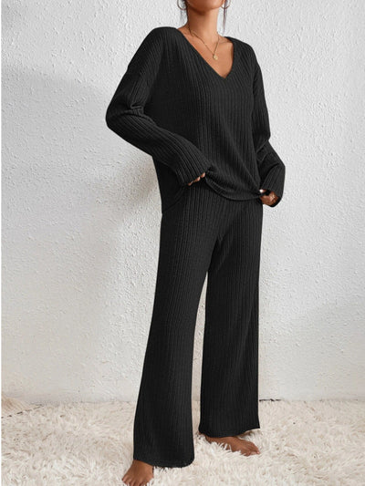 Lounge-Set | Gemütlich | Gerippt | Zweiteiler aus Strick | Loungewear für Damen