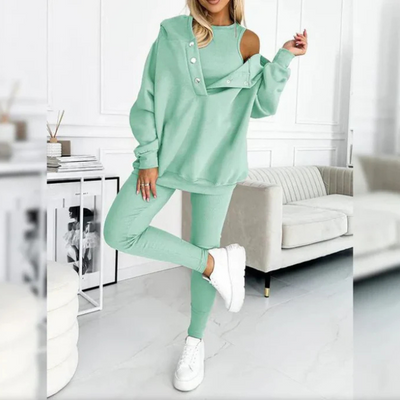 Lounge-Set – Gemütlicher Oversize-Kapuzenpullover und Leggings für Damen, Zweiteiliges Set