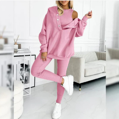 Lounge-Set – Gemütlicher Oversize-Kapuzenpullover und Leggings für Damen, Zweiteiliges Set