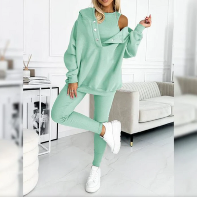 Lounge-Set – Gemütlicher Oversize-Kapuzenpullover und Leggings für Damen, Zweiteiliges Set