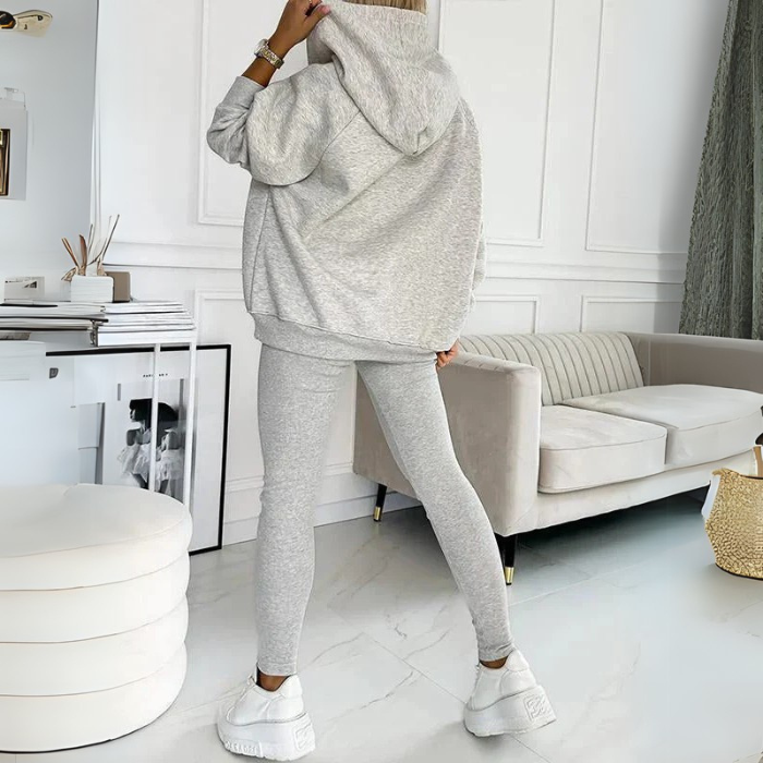 Lounge-Set – Gemütlicher Oversize-Kapuzenpullover und Leggings für Damen, Zweiteiliges Set