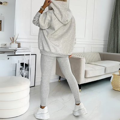 Lounge-Set – Gemütlicher Oversize-Kapuzenpullover und Leggings für Damen, Zweiteiliges Set