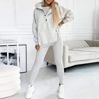 Lounge-Set – Gemütlicher Oversize-Kapuzenpullover und Leggings für Damen, Zweiteiliges Set