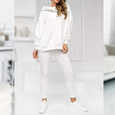 Lounge-Set – Gemütlicher Oversize-Kapuzenpullover und Leggings für Damen, Zweiteiliges Set