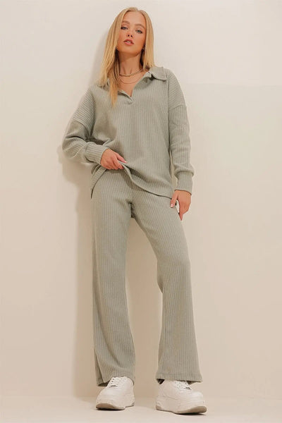 Lounge-Set – Langarmshirt – Schlaghose – Zweiteiler – Loungewear für Damen