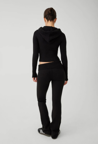 Lounge-Set | Reißverschluss | Kapuze | Zweiteiler aus Strick | Loungewear für Damen