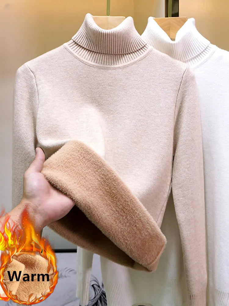 Eloise - mit Samt gefütterter Rollkragenpullover für Frauen