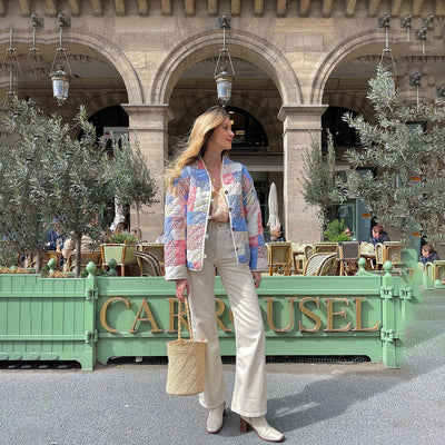 Honorine - bequeme wattierte Jacke mit kunstvollem Druckmotiv