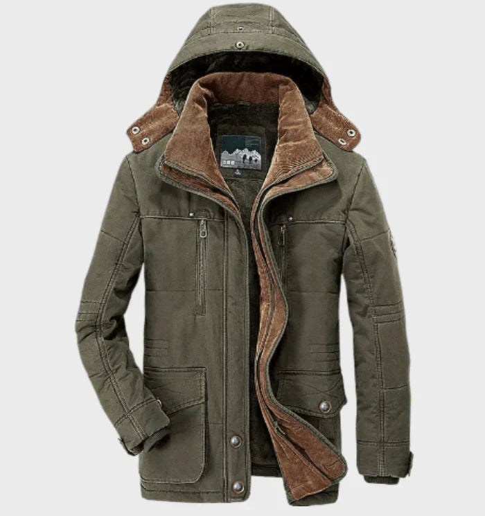 Nelson - dicker Wintermantel für Männer mit Kapuze und tiefen Taschen
