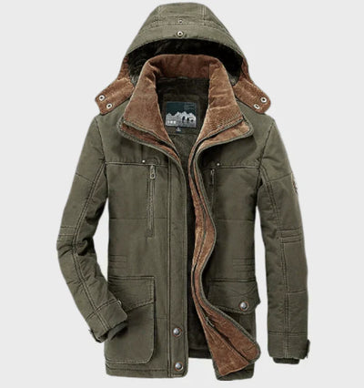 Nelson - dicker Wintermantel für Männer mit Kapuze und tiefen Taschen