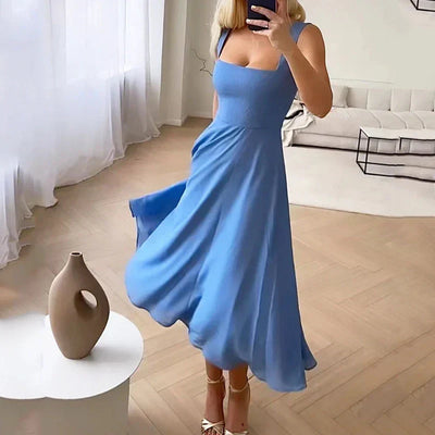 Shirlei - elegante einfarbige ärmellose Kleider für Frauen