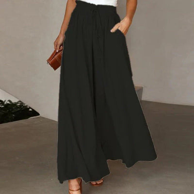 Sallie - bequeme Hose mit weitem Bein und elastischem Bund für einen lässigen und eleganten Look