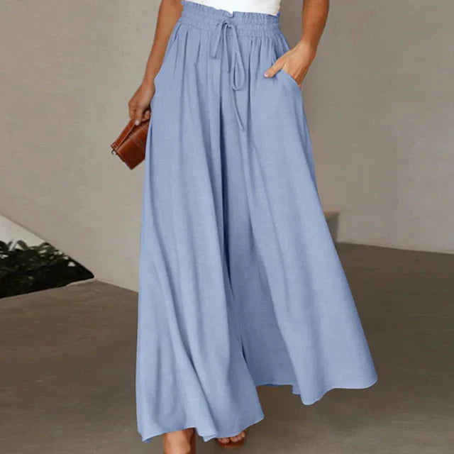 Sallie - bequeme Hose mit weitem Bein und elastischem Bund für einen lässigen und eleganten Look