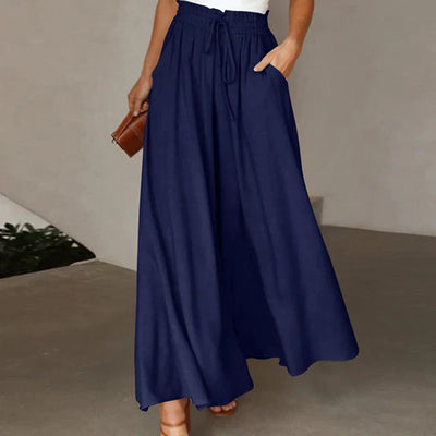 Sallie - bequeme Hose mit weitem Bein und elastischem Bund für einen lässigen und eleganten Look