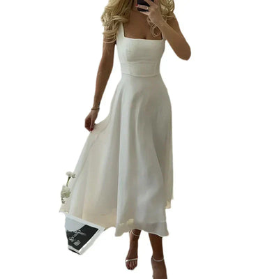 Shirlei - elegante einfarbige ärmellose Kleider für Frauen