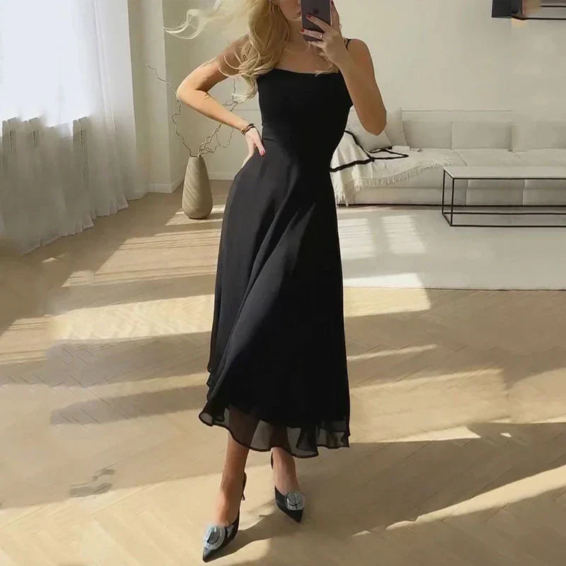Shirlei - elegante einfarbige ärmellose Kleider für Frauen