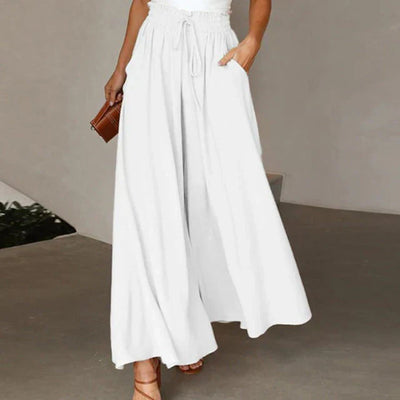 Sallie - bequeme Hose mit weitem Bein und elastischem Bund für einen lässigen und eleganten Look