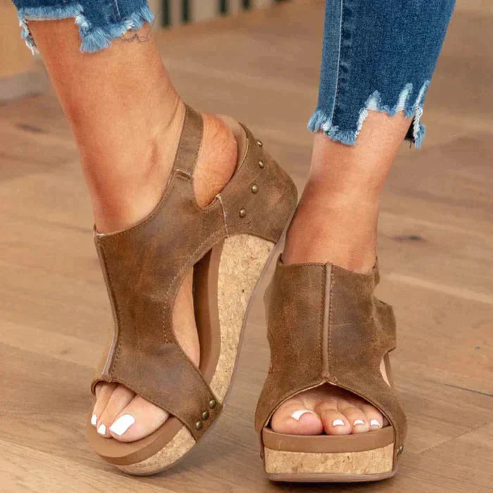 Orthopädische Sandalen - Plateau - Korksohle - Keilsandaletten - Sommerschuhe